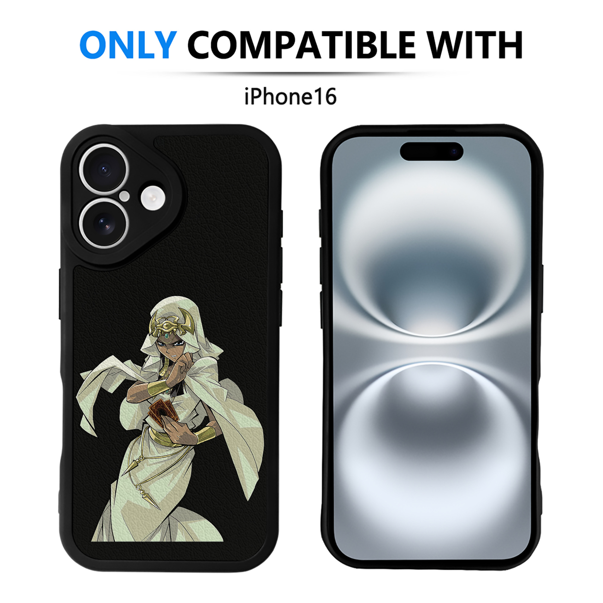 （画像用） 遊☆戯☆王 Yu-Gi-Oh! 【iPhone 16シリーズ対応】シリコンスマホケース（レザー調） 材質：シリコン